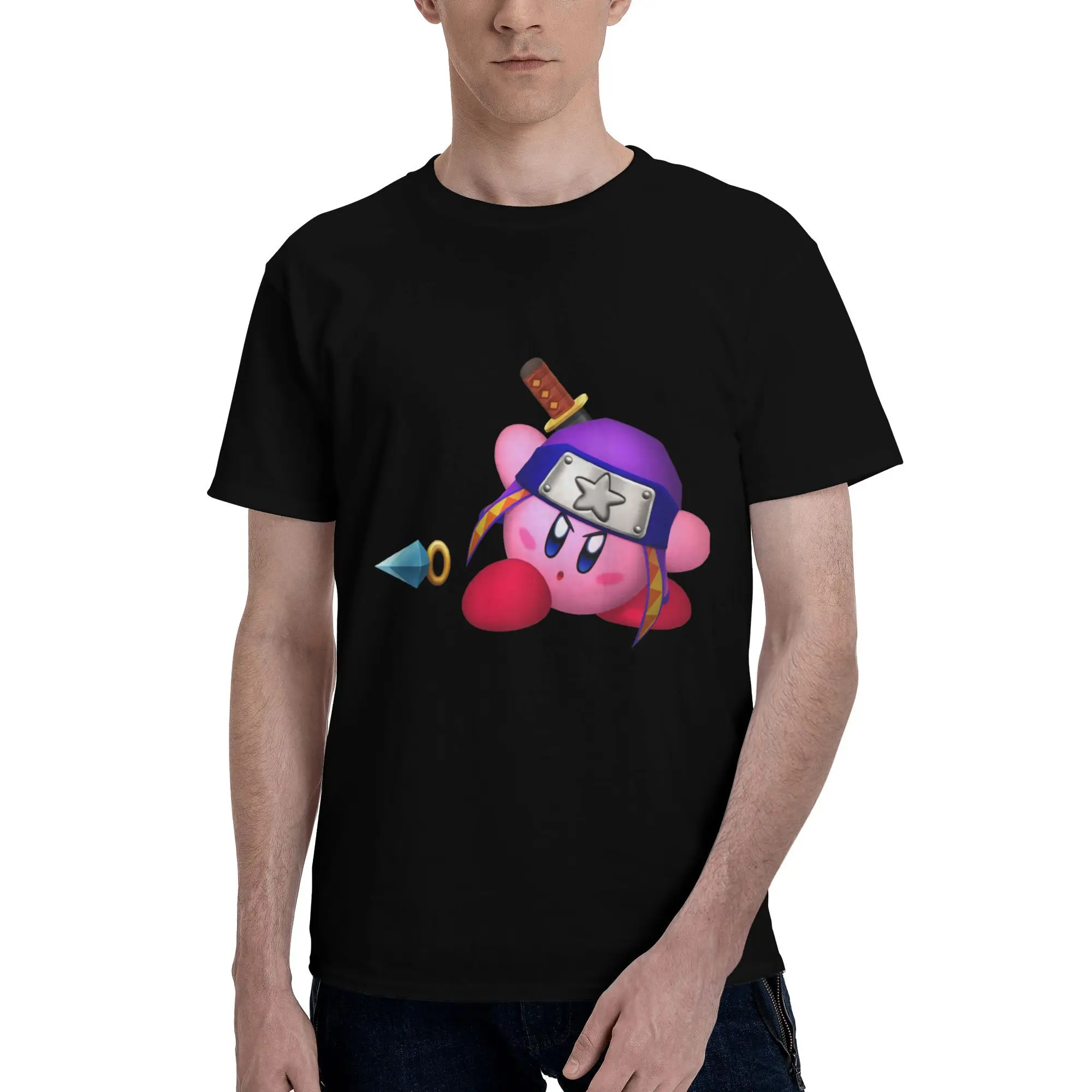 

Custom Handsome Kirbys Cartoon Game T Shirt Men Short Sleeve Cotton T-shirt Casual Tees Fashion Tshirt