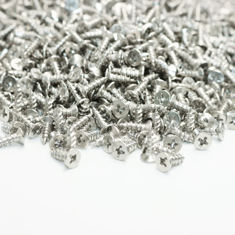 200 Teile/los 304 Edelstahl Kreuzschlitz Flachsenkkopf Blechschrauben M1 M2 M2,3 M2,6 M3 M4 Selbstschneidende Holzschrauben – Detail 2