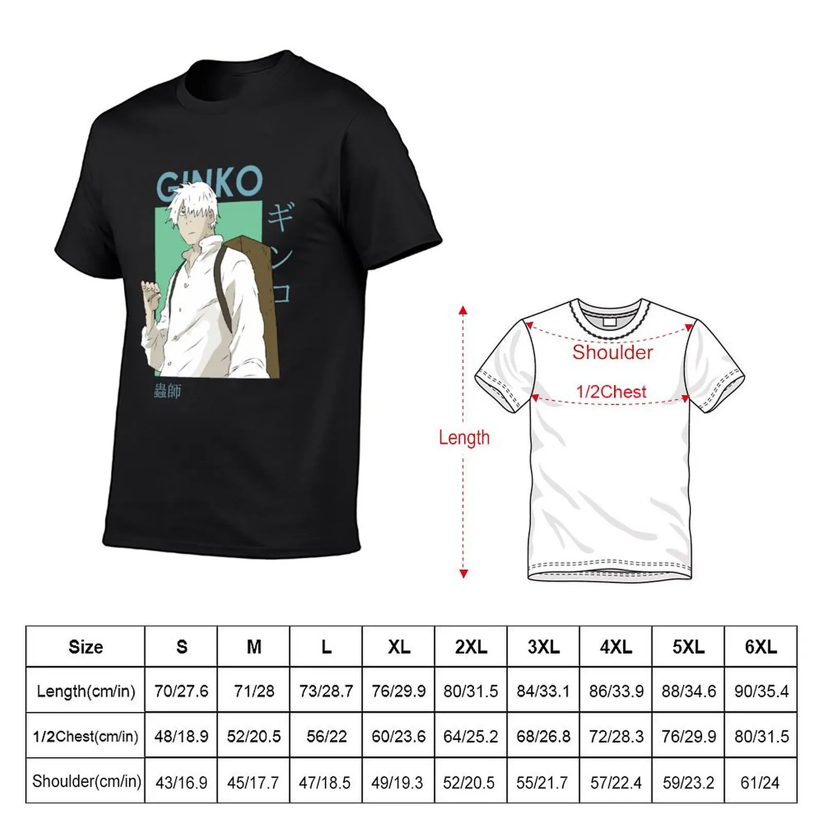 Ginko Mushishi Card Anime T-Shirt blue archive Blouse summer clothes tops fruit of the loom mens t shirts