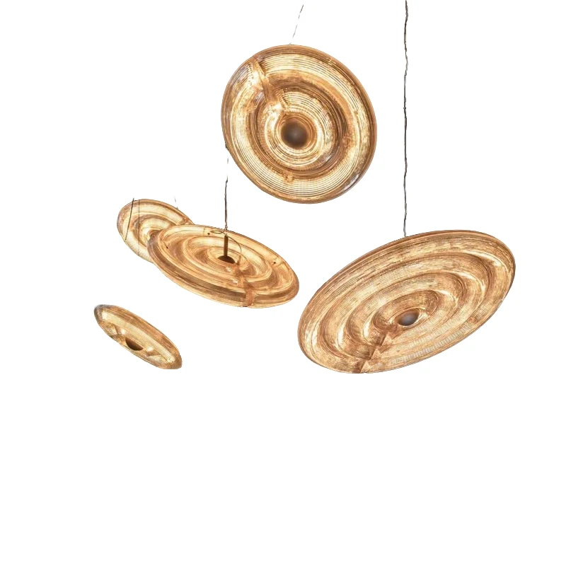 Stylish Minimalist Round Plate Glass Chandelier Led 3000K 4000K Easy Installation Kithchen Island Cafe Decoration Art Lights