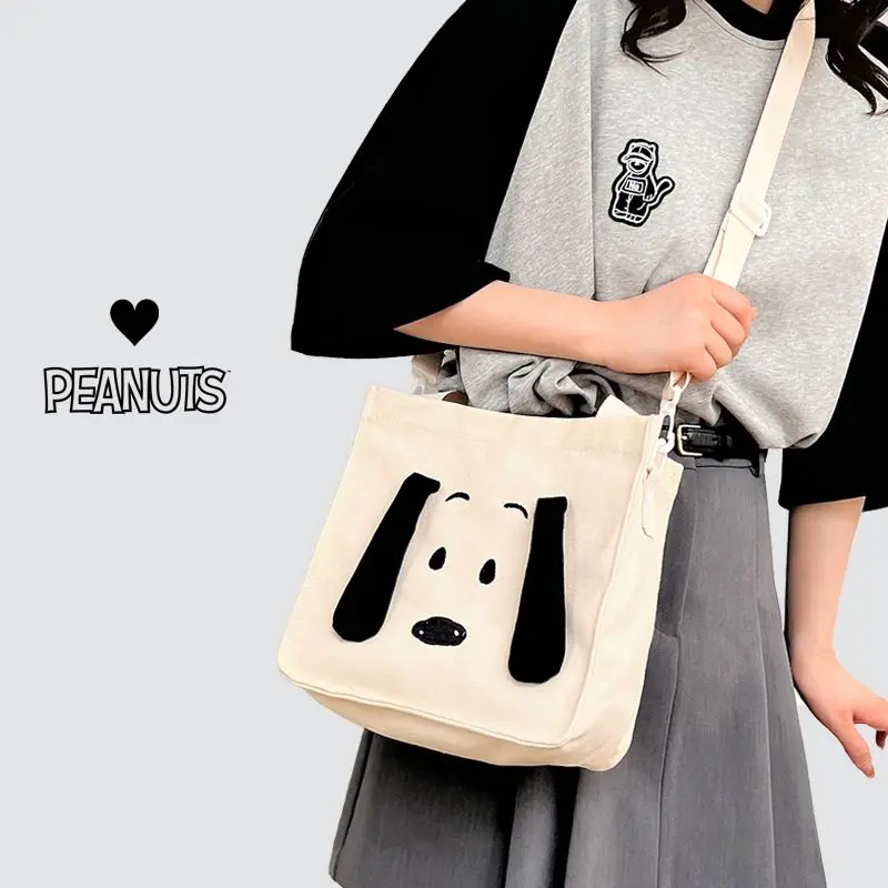 Cute Cartoon Snoopy Kawaii Canvas Crossbody Bag Handbag Handbag Shoulder Bag Girl College Style Bag