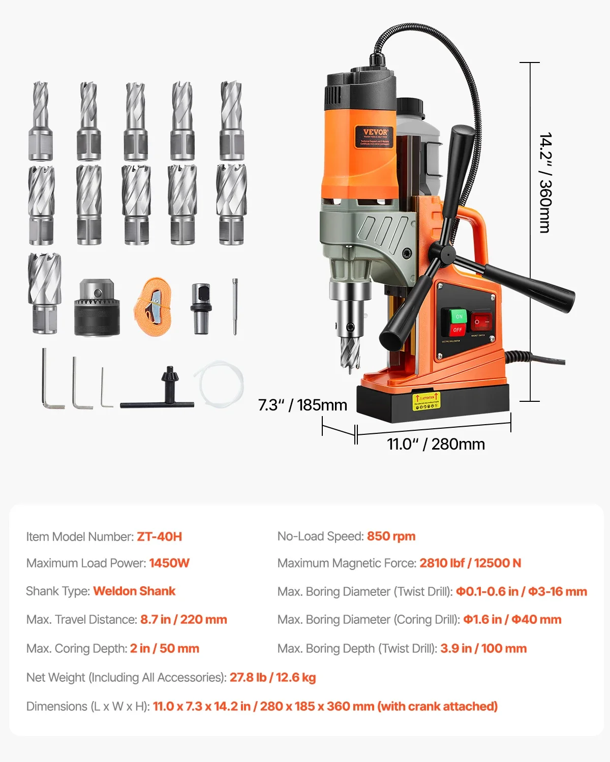 1450W Magnetic Drill 2