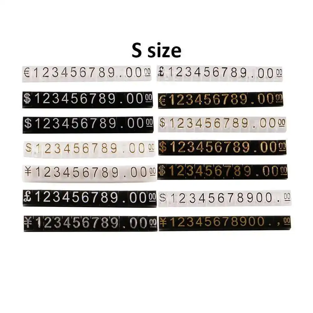 Black Pricing Tag Display Jewellery Tags Price Cube Kit Gold