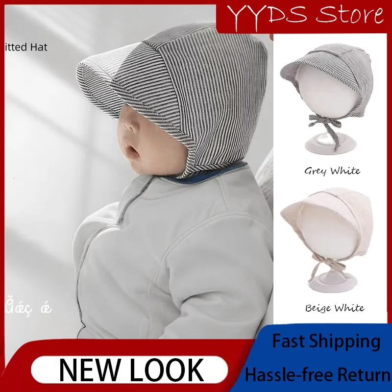 

Шикарная дышащая шляпа принцессы в полоску унисекс для малышей на весну и осень