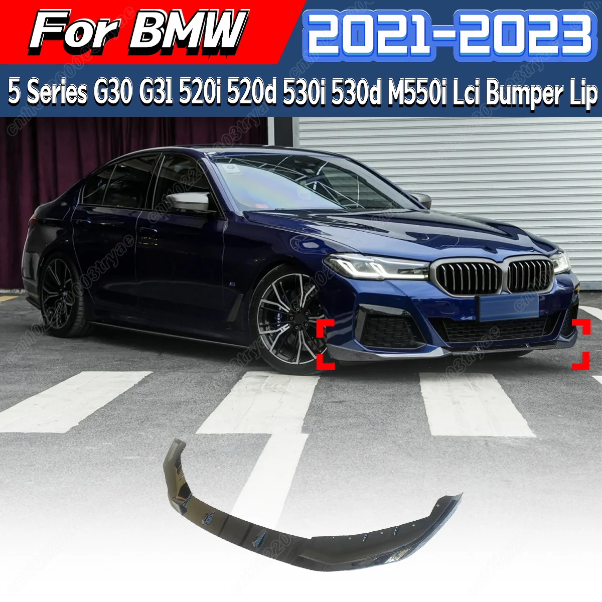 

For Bmw 5 Series G30 G38 LCI M 520i 520d 530i 530d M550i 2021 2022 2023 Front Bumper Diverter Lip Spoiler Body Modification Kit