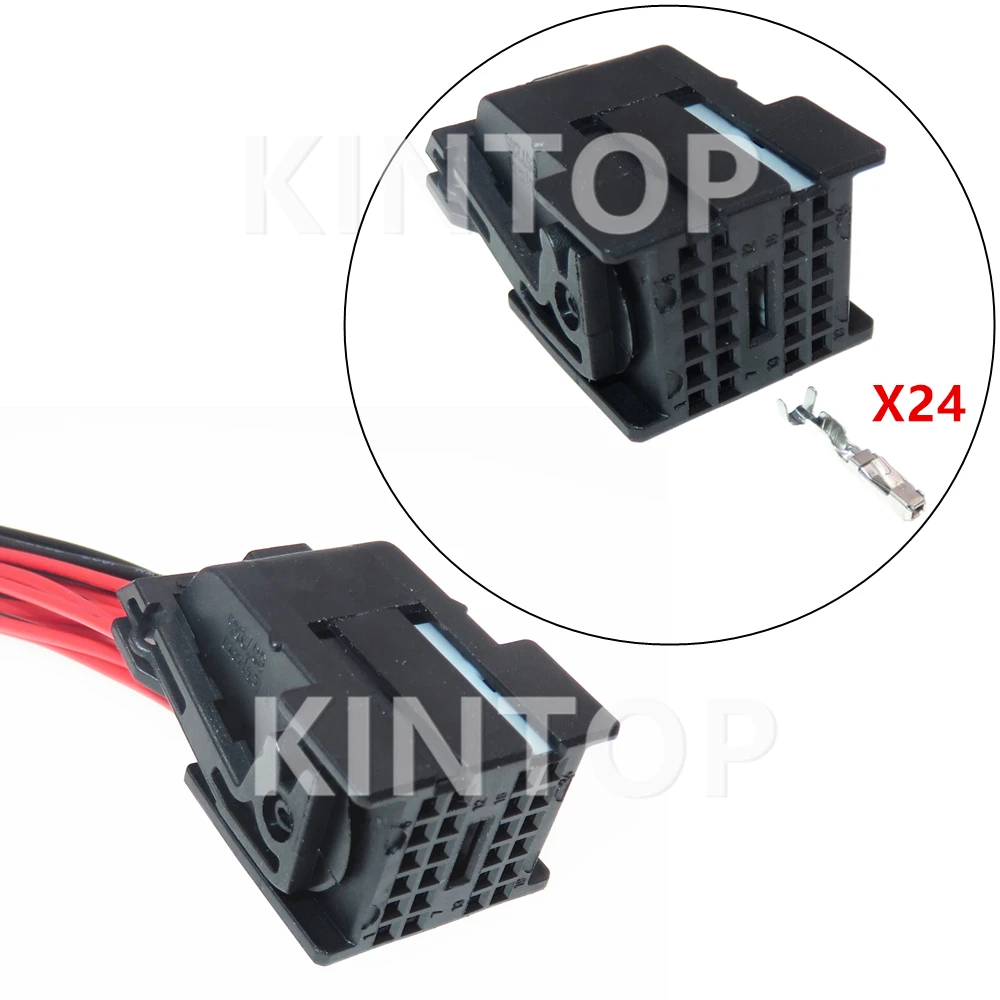 1 Set 24 Pins AC Assembly Auto Plastic Housing Connector with Wires Car Low Current Power Cable Socket 967285-1