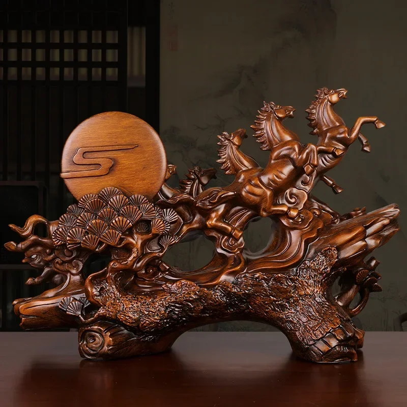 1 pc resin Steed Ornaments Feng Shui Crafts living room home decoration Opening Housewarming gift Chinese style Statue sculpture