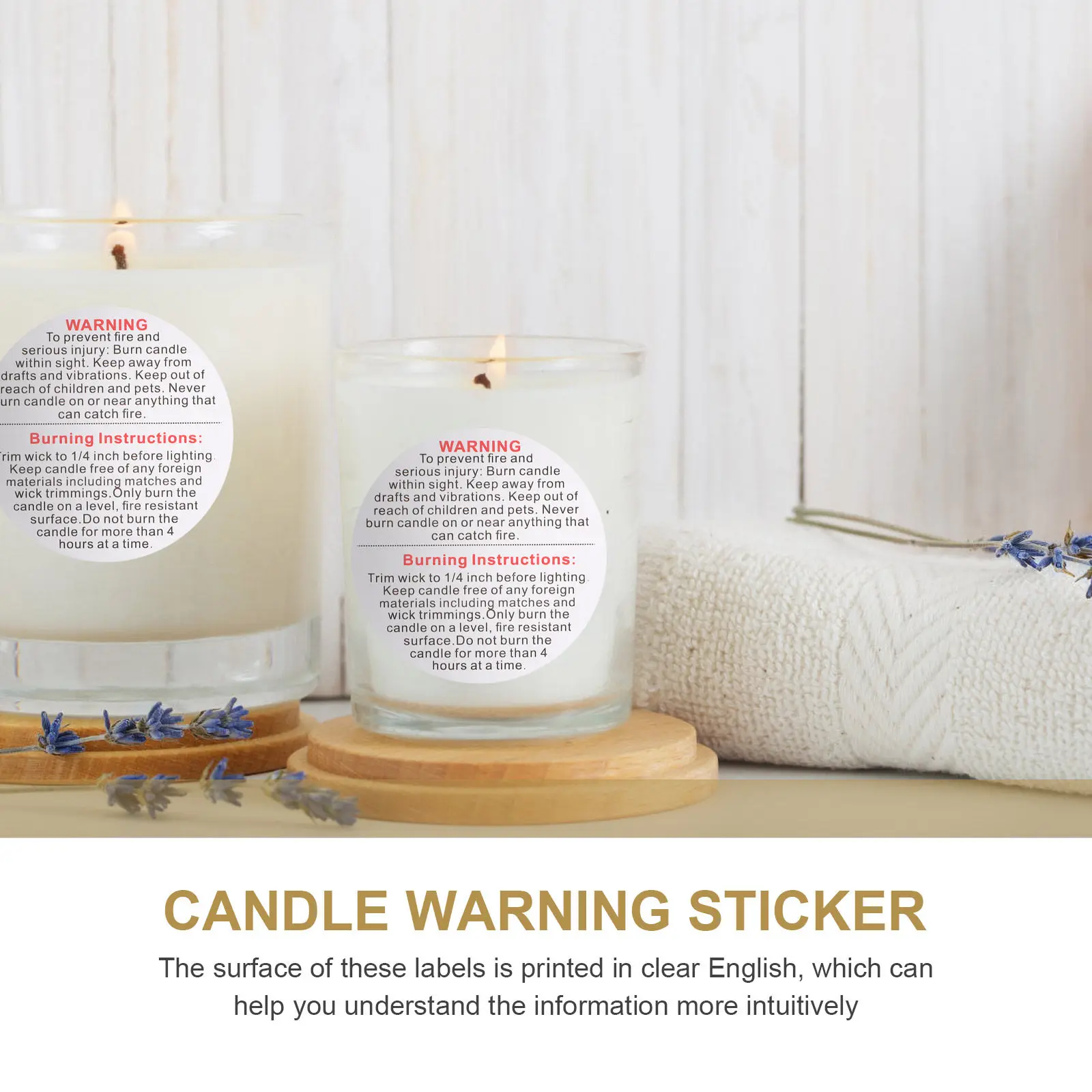 1 Roll Warning Safety Decal Compact Lightweight Easy Carry Storage Excellent Craftsmanship for Jar Container Wax