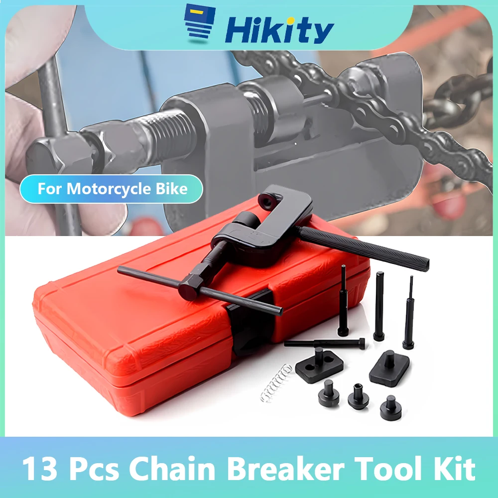 Hikity 13PCS Chain Breaker Tool Kit for Motorcycle Bike Motorcycle Chain Splitter Breaker Motorbike Mountainb Riveting Tool