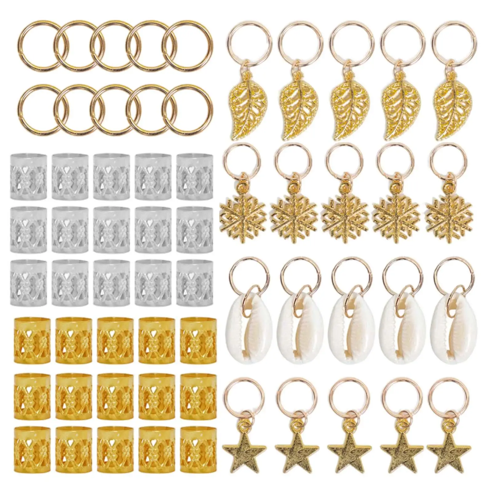 80 قطعة من خرز تجديل الشعر مجوهرات الشعر المعدنية لضفائر النساء #1