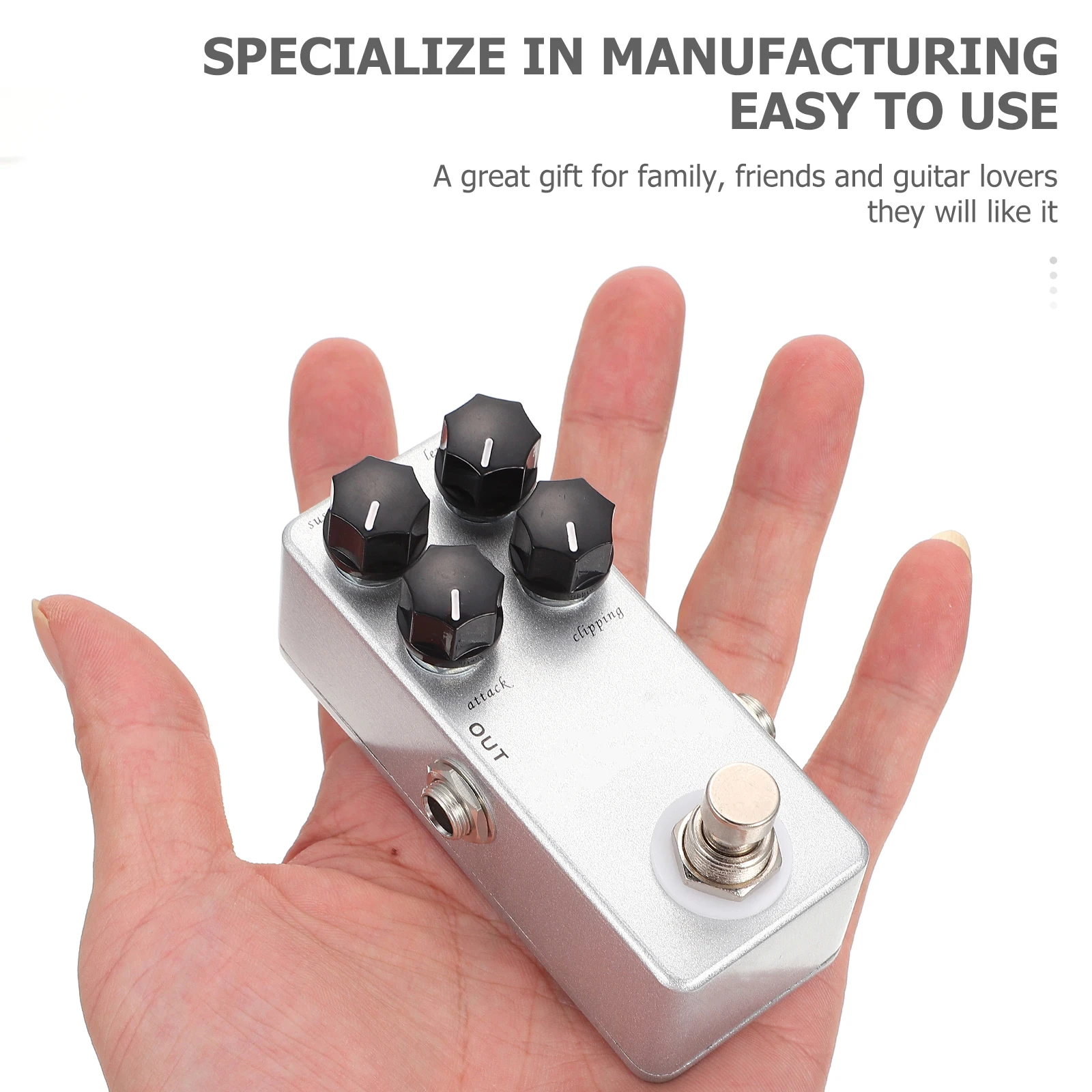 

Guitar Effects Mini Effector Silver Metal Guitar Accessory True Bypass High Quality Durability Lossless Sound