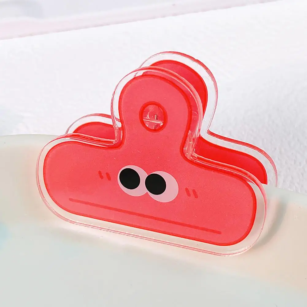 

Cute Expression Design Clip Book Clip with Opening Design Colorful Acrylic Paper Binder Clips Decorative for Home for Document