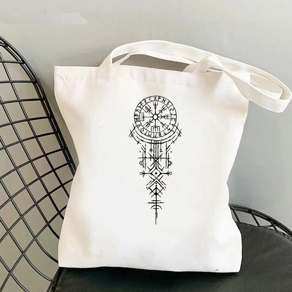 Viking tote bag personnalisable canvas  reusable foldable torba na zakupy woman