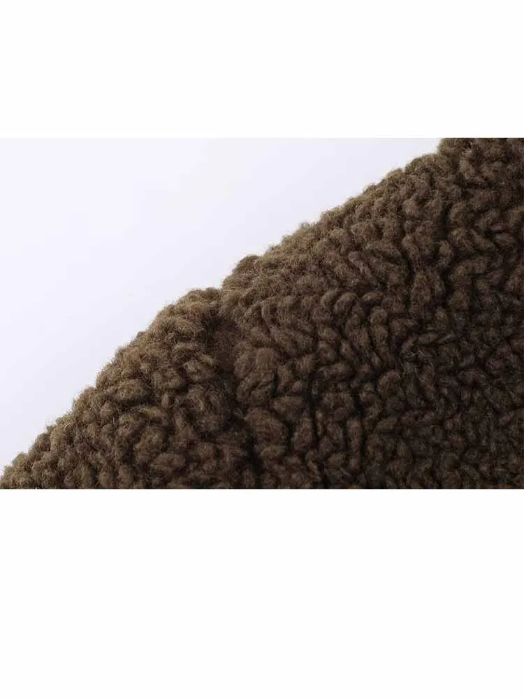 HH Woman Winter Fashion Warm Coral Velvet Long Sleeves Single Breasted Solid Color Coat Jacket Female Casual Comfortable Coat