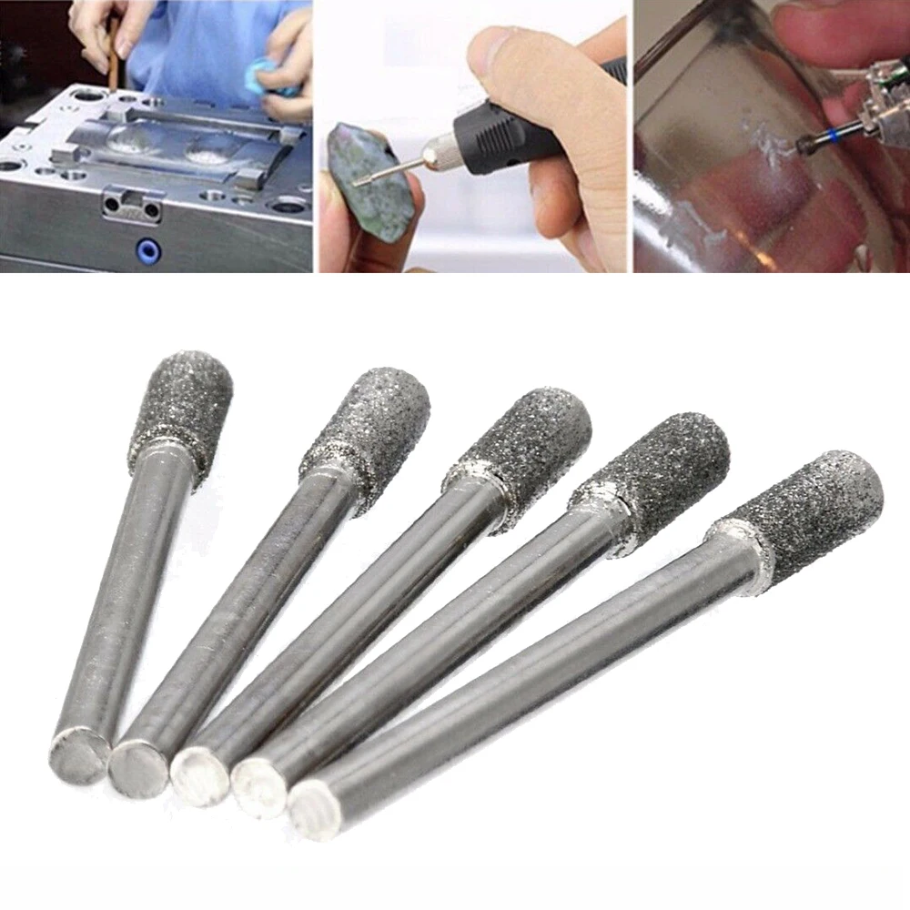 

Long lasting Diamond Grinding Burr Drill Bits for Chamfering and Groove Processing 4mm Grinding Diameter Pack of 5