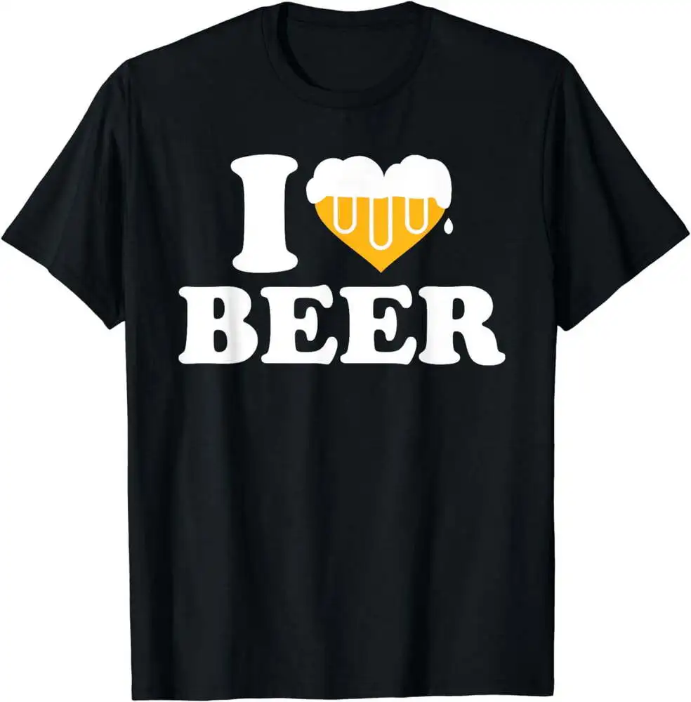 

Футболка I Love Beer, футболки с рисунком аниме, 100% хлопок, с коротким рукавом