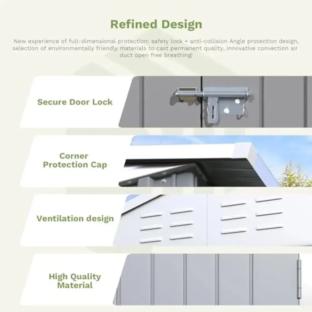 سقيفة تخزين خارجية بطول 6 × 4 أقدام، سلال تخزين معدنية للفناء مع أبواب قابلة للقفل، وسلالات وتخزين خارجي للدراجة وحمام السباحة والحديقة