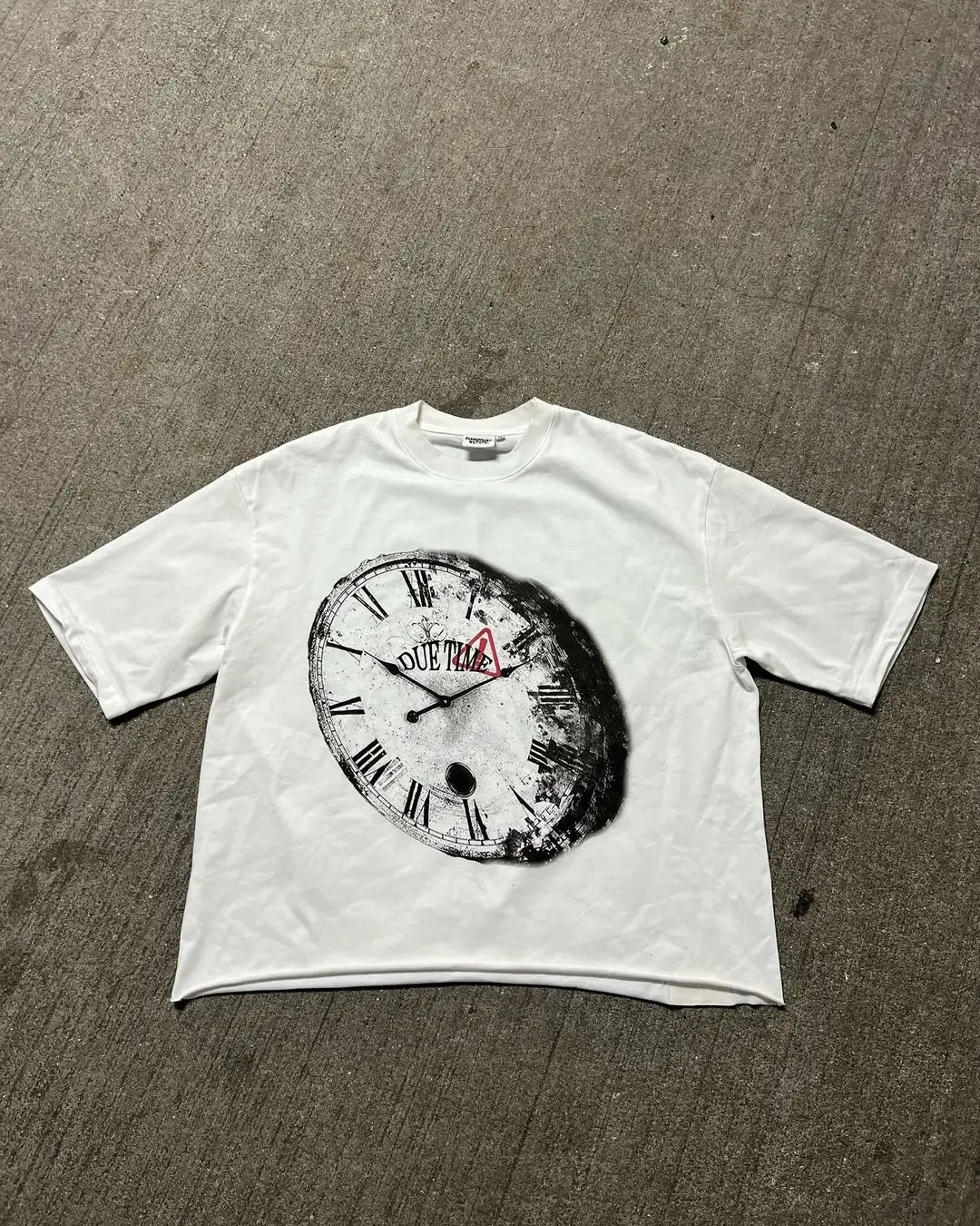 New Gothic style expiration date clock print large pattern t shirt Harajuku cotton shirt couple high street Y2K top Gothic