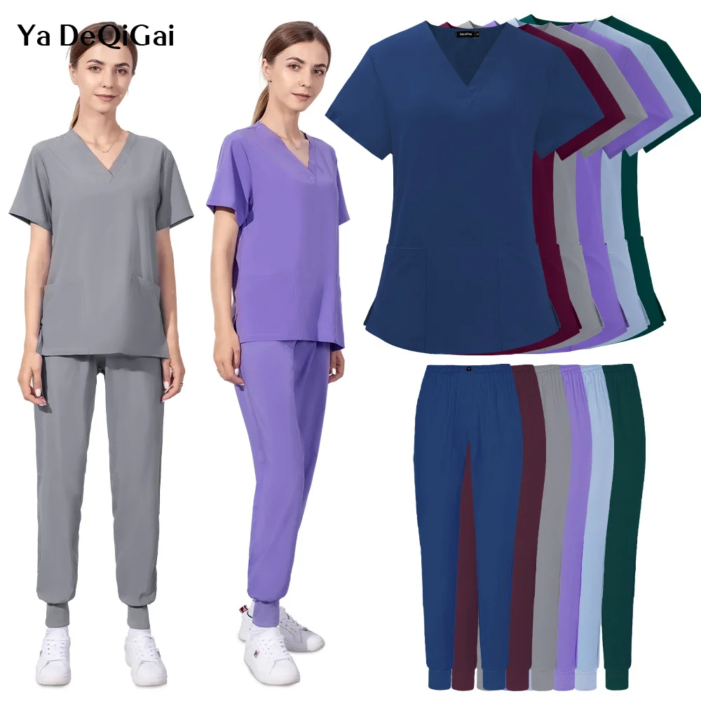 Wholesale Women Wear Scrub Suits Hospital Doctor Working Uniform Medical Surgical Multicolor Unisex Uniform Nurse Accessories