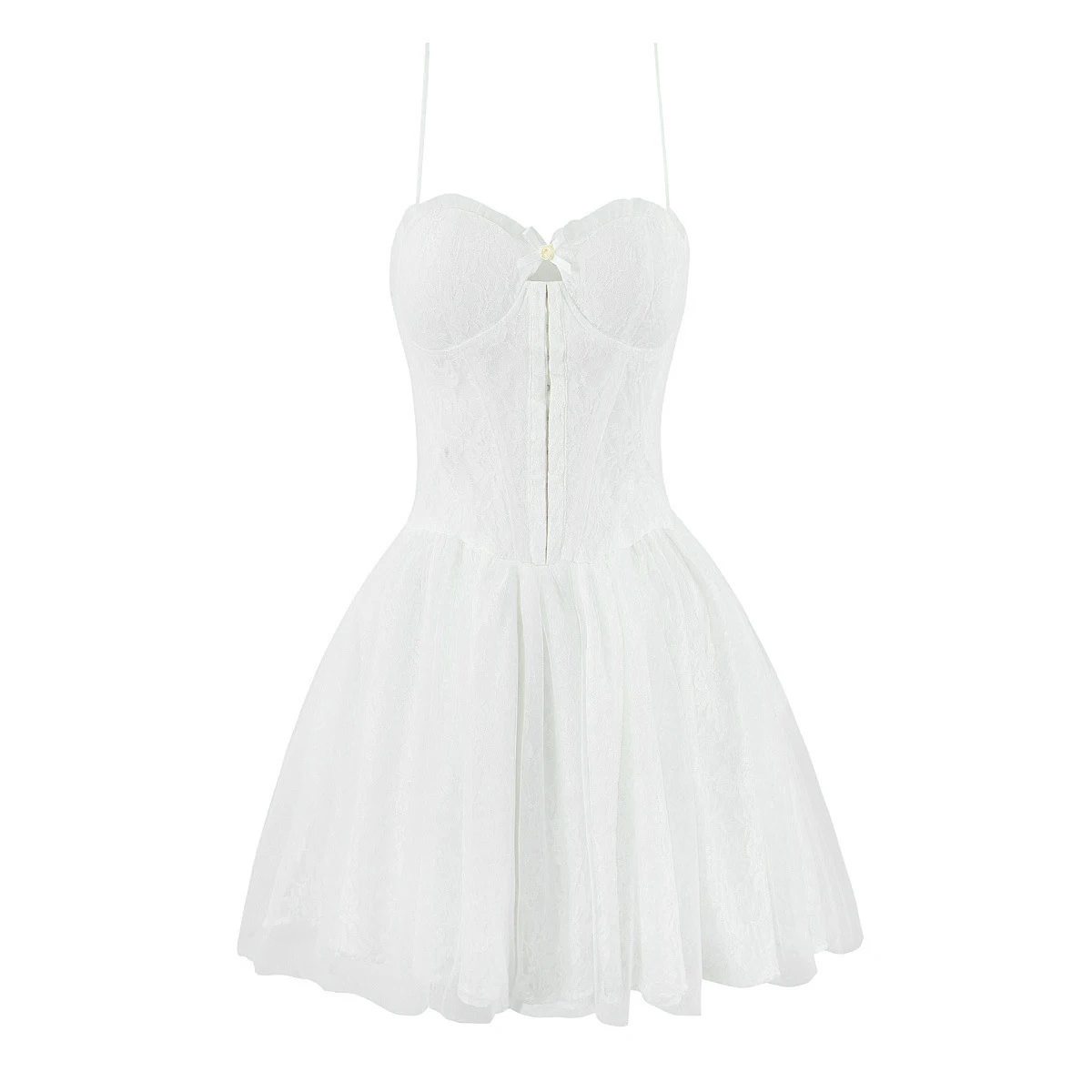 

Lace Embroidery Mini Dress Women Summer Clothes A Line Sweet Short Robe Lady Fashion Elegant Evening Party Dress Streetwear 2025