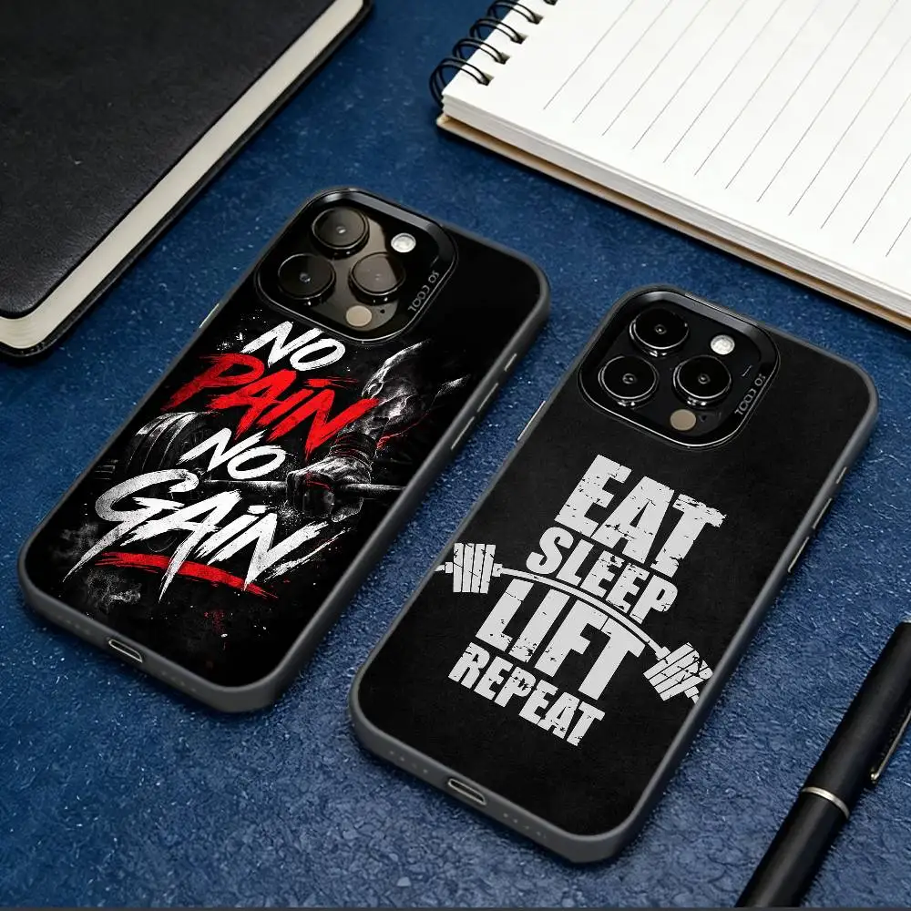 

Training Workout Gym Crossfit Quote Phone Case For iPhone 17,16,15,14,13,12,11 Plus,Pro Max,XS,Colorful Silver Black Cover