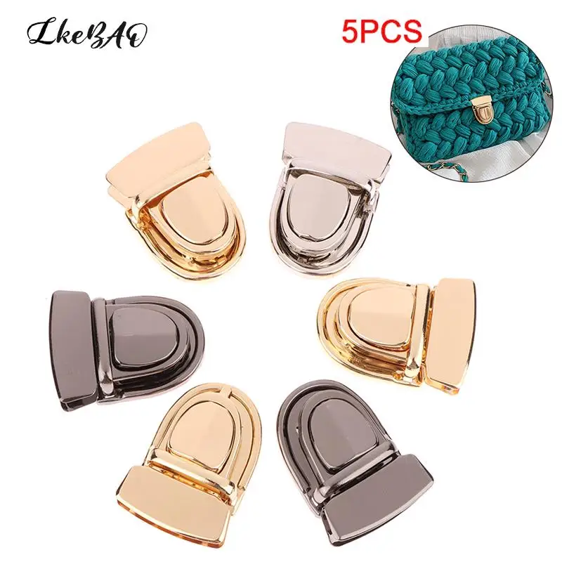 5Pcs Purse Totes Closures Snap Clasps Metal Locks Bag Clasp Catch Buckles For Handbags Shoulder Bags DIY Craft Accessories