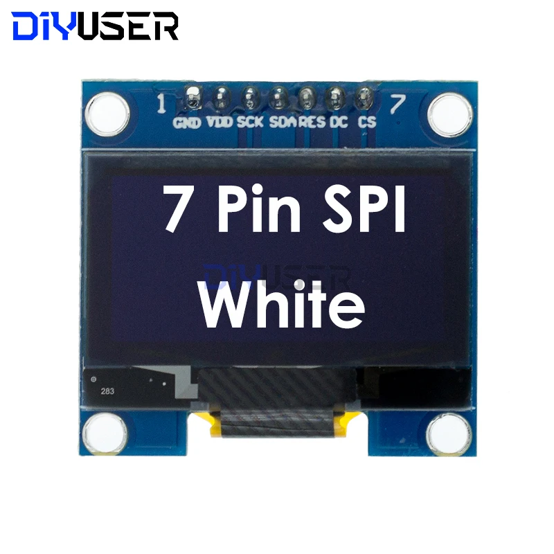 DIYUSER  1.3 inch OLED RoHS Module 2.54mm Connecting Terminals SPI/IIC I2C Communicate White/Blue Color 128X64 1.3" OLED
