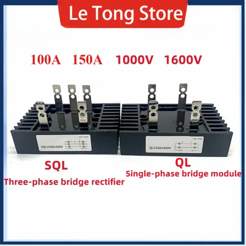 Single-phase bridge module rectifier SQL100A 150A 1000V 1600V   Three-phase bridge rectifier