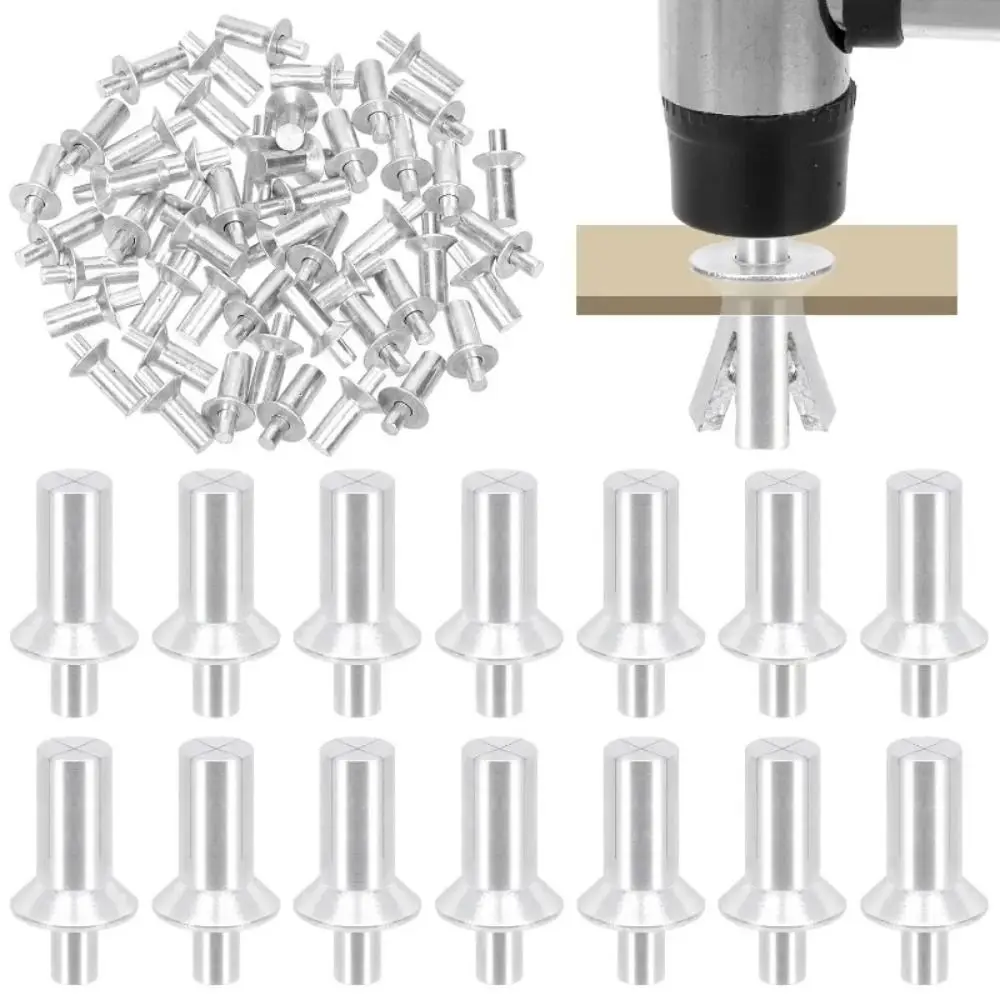 50Pcs Aluminum Alloy Expansion Rivets Round Head Expansion Structure Piercing Rivets Hammer Drive Lightweight