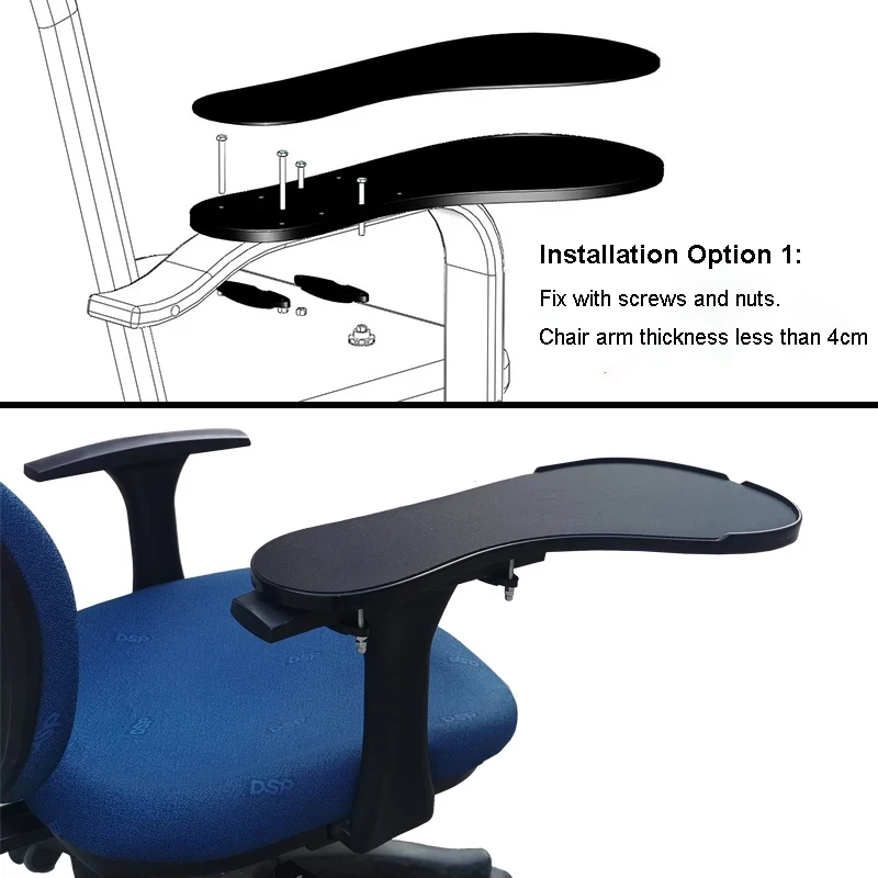 Hyvarwey XL Size Chair Arm Rest Mouse Pad Chair Arm Clamping Wrist Support 480*210mm Elbow Rest With Non-slip Mouse Mat OK020
