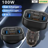UYUXIO Multi Port USB C Car Charger Adapter PD 30W Super Fast for  iPhone 16 15 Pro Max 14 Macbook Samsung Oneplus Android Phone