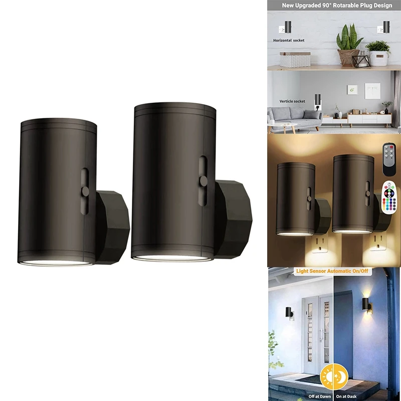 LED Night Lights Plug Into Wall 3 Colors With Remote Control Dimmable Night Lights For Hallway Bedroom Stairs