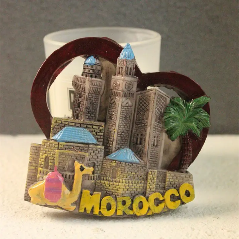 

Moroccan Marrakech Landmark City Gate Tourist Souvenir Resin Painted Magnet Fridge Magnet