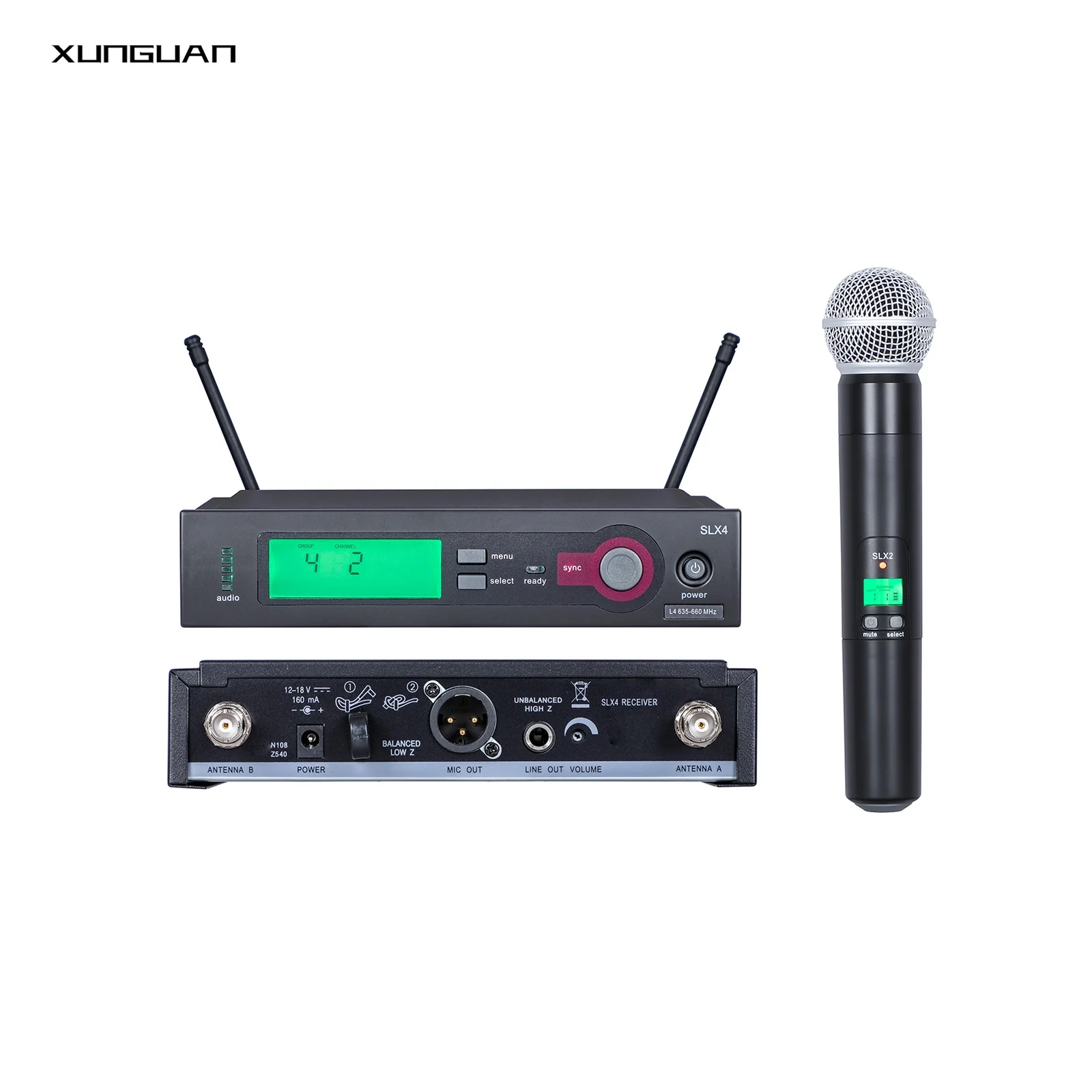

SLX4 True Diversity Classic Style Wireless Microphone Professional 1CH Handheld Microfono for Performance Church