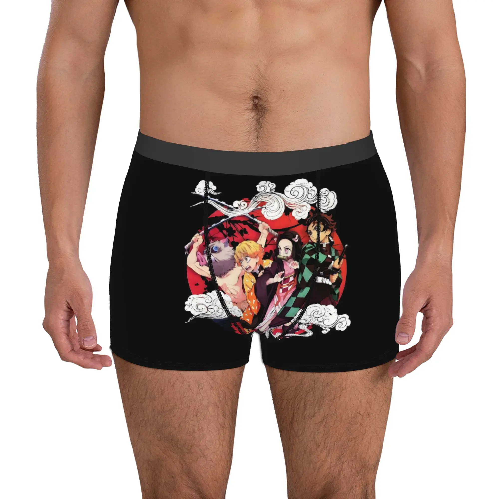 

Demon Slayer Anime Manga Underwear Men Print Tanjiro Kamado Nezuko Boxer Shorts Panties Briefs Breathable Underpants
