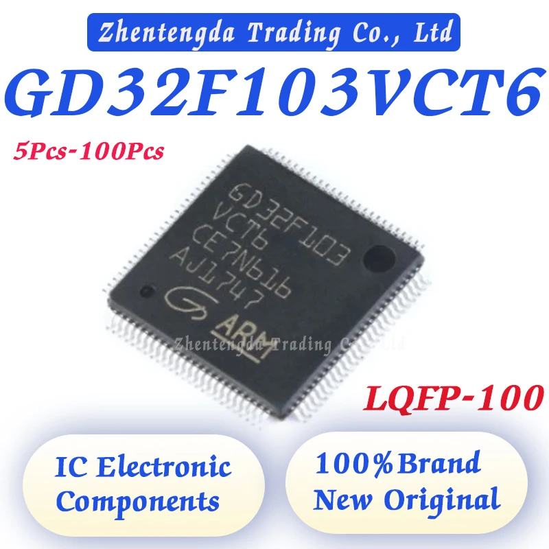 5Pcs-100Pcs GD32F103VCT6 GD32F103VC GD32F103V GD32F103 GD32F 32F103VC GD32 GD IC MCU Chip LQFP-100