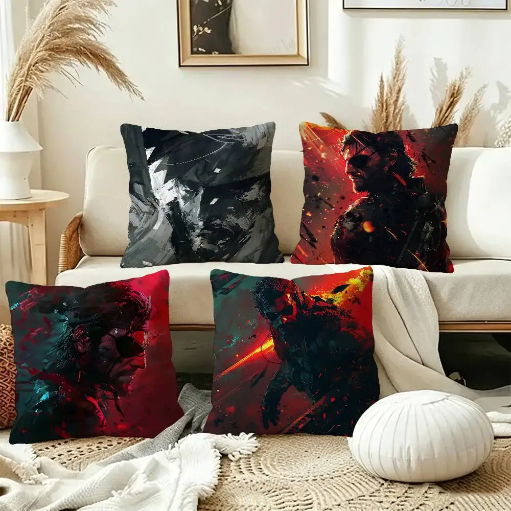 Metal Gear Pillow Gift Home Office Decoration Bedroom Sofa Car Cushion Cover case 45x45
