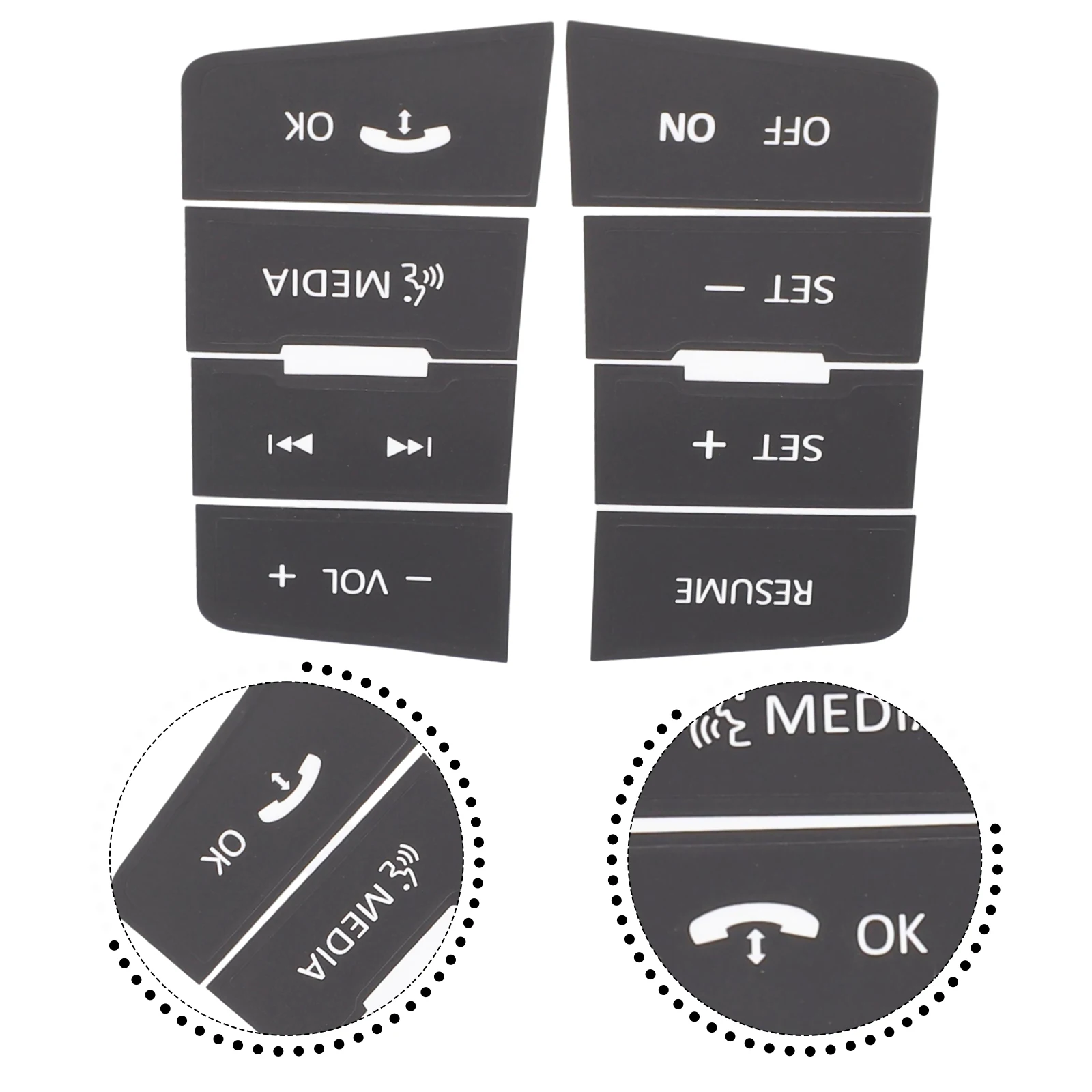 For Ford Focus 2008 2009 2010 Steering #Wheel /Button Repair Decals Stickers \Black Vinyl Overlay Trim /Labels For Car Interior