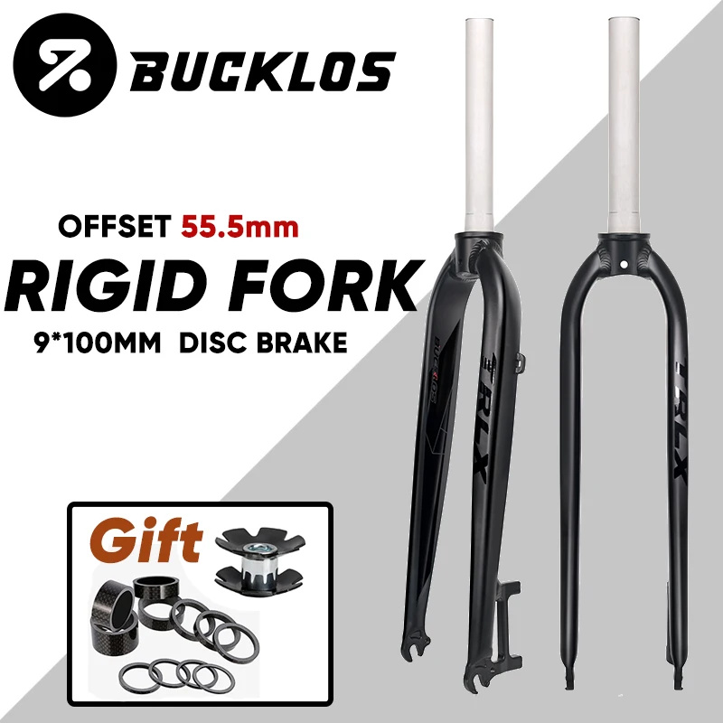 AliExpress BUCKLOS 26/27.5/29inch MTB Rigid Fork 9*100mm QR Straight Tube Mountain Bike Fork Disc Brake Bicycle Aluminum Alloy Front Fork