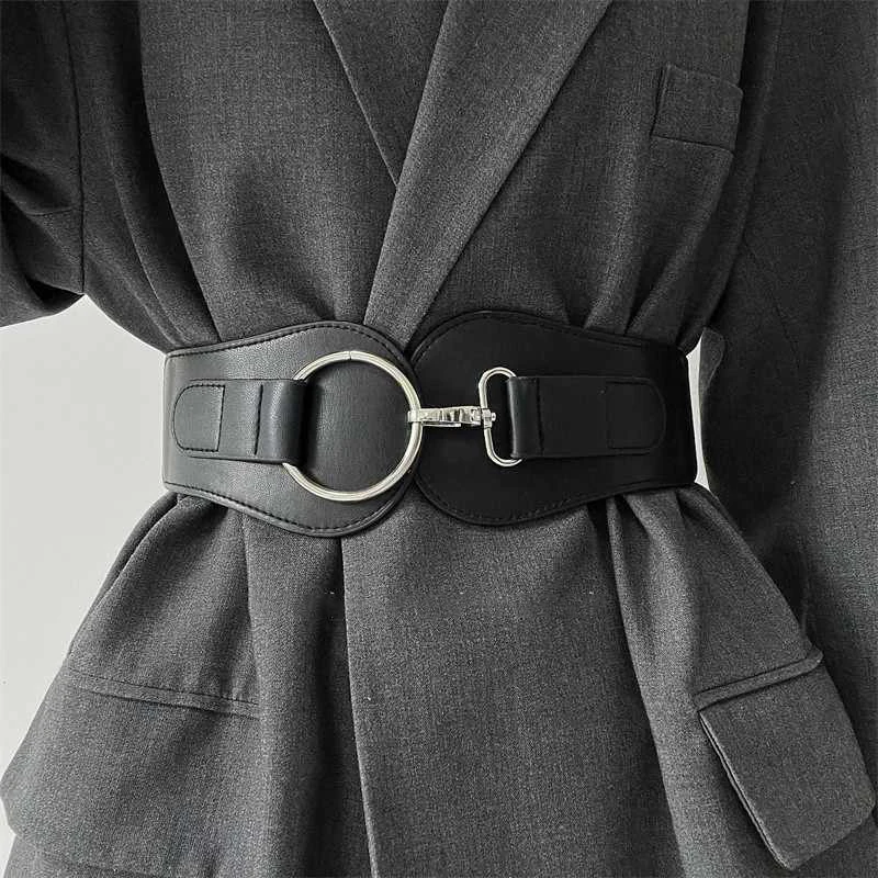 Design sense smallversatile buckle waist belt for women, round fashion outer wear matching skirt, shirt, suit decorative wais