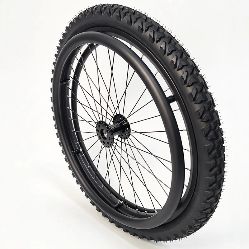 A Pair of 24X1.95 (50-507) Wheelchair Rear Wheels, Mountain Wheels, All-Terrain Tires, Large Particle off-road Pneumatic Tires, Quick-Release Installation, One Each for Left and Right (Pair)