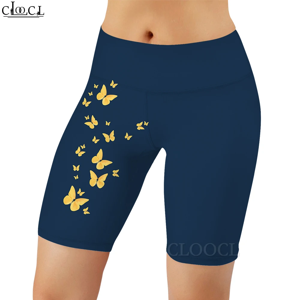 CLOOCL Nuovi pantaloncini legging da donna casual Cartoon Butterfly Pattern 3D stampato palestra allenamento culo sollevamento abbigliamento corto da yoga