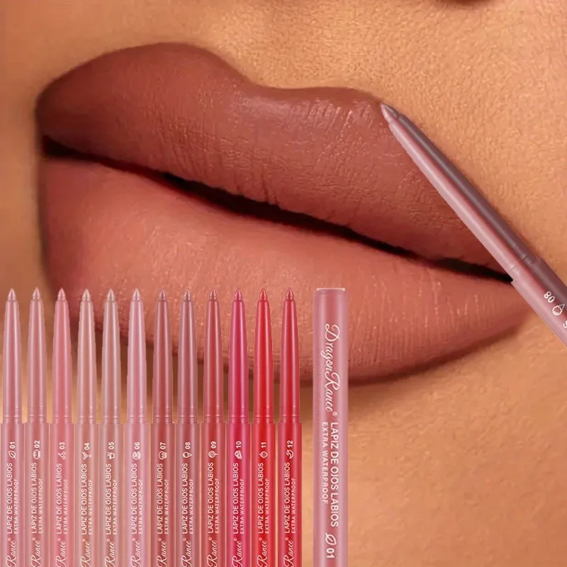 Lip Liner Lipstick Pen Waterdicht Blijvende Haaklijn Lippen Matte Beginner Automatische Lippen Liner Bonenpasta Lipcontour Cosmetica