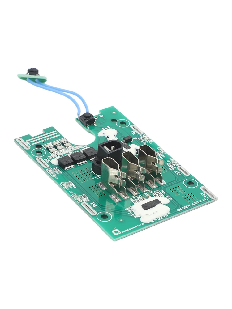 Green ABS Metal Lithium Battery Protection Board With Bilateral Lamp For Power Tools Drill Wrench Grinder Safety Accessory