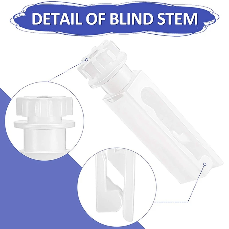 60Pcs Vertical Blind Stem Replacement White Stems For Vertical Window Blind Vertical Blind Carrier Stem