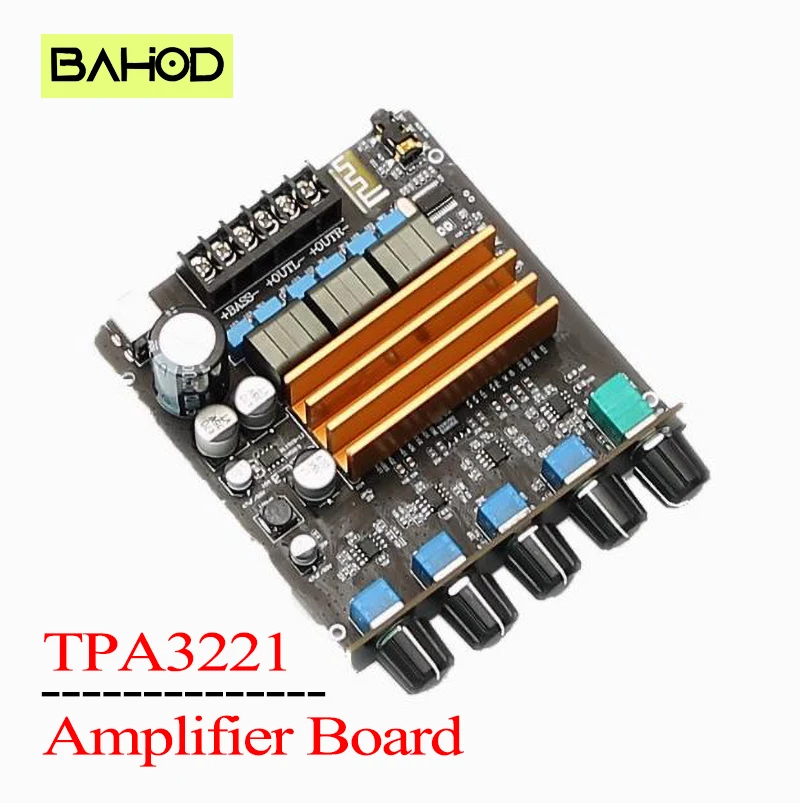 BAHOD TPA3221 Subwoofer Amplifier 2.1 HiFi Audio Board Amplificador Bluetooth 5.0 Power Amplifiers High power 2x100W+200W