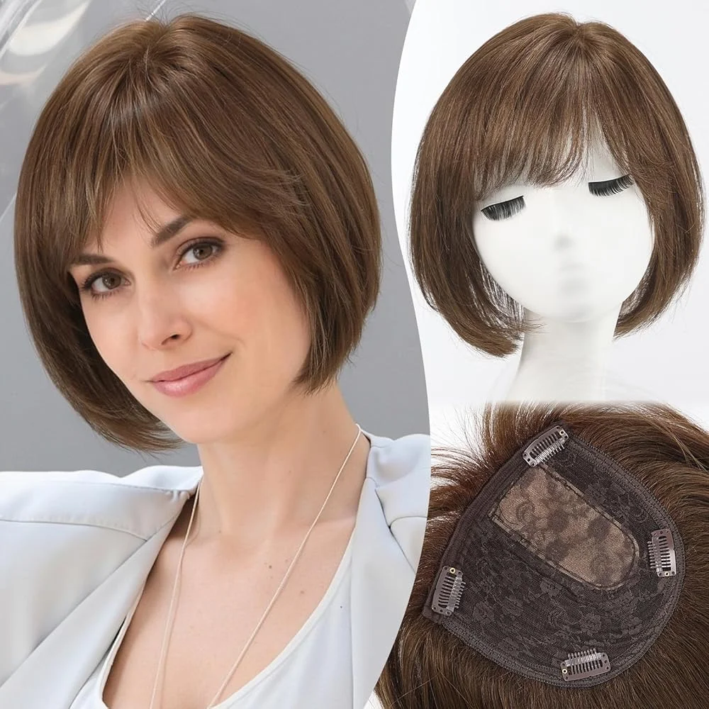 10 Inch Hair Topper for Women Real Human Hair 6.5x6.5 inch  display picture 2