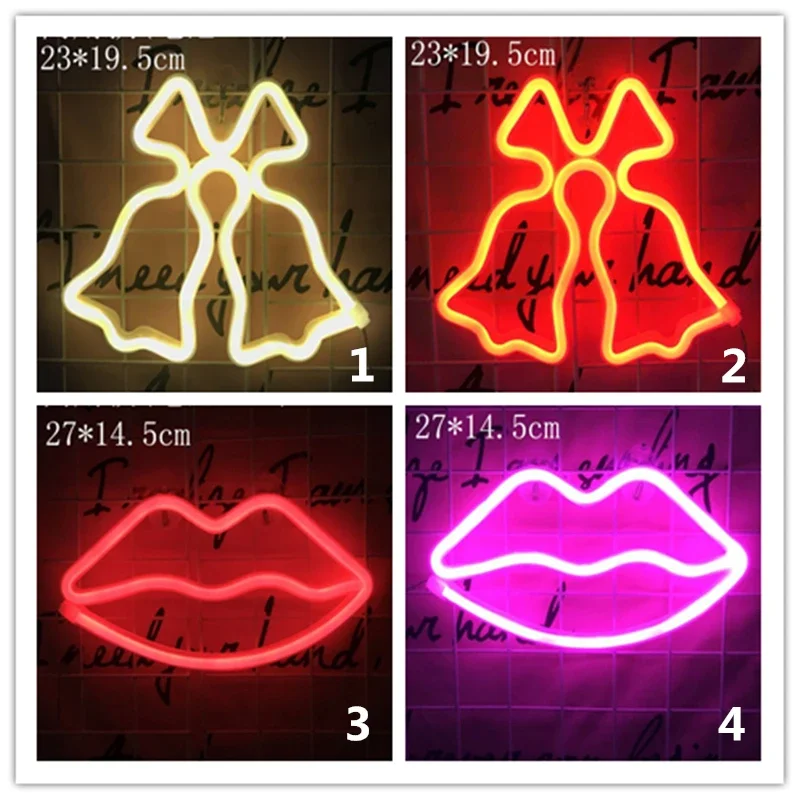 36 Style Led Neon Light Colorful Neon Wall Signs for Holiday Party Wedding Room Home Decor Christmas Gift Battery or USB Powered