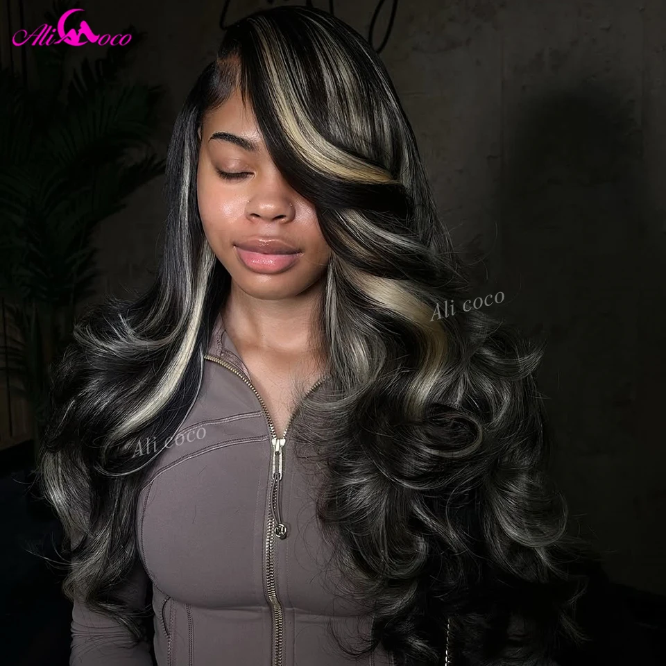 1B/27 Body Wave Wig Human Hair 13x4 Lace Frontal Wig Blonde Highlight Brazilian Hair Lace Front Wigs For Black Women 180 Density