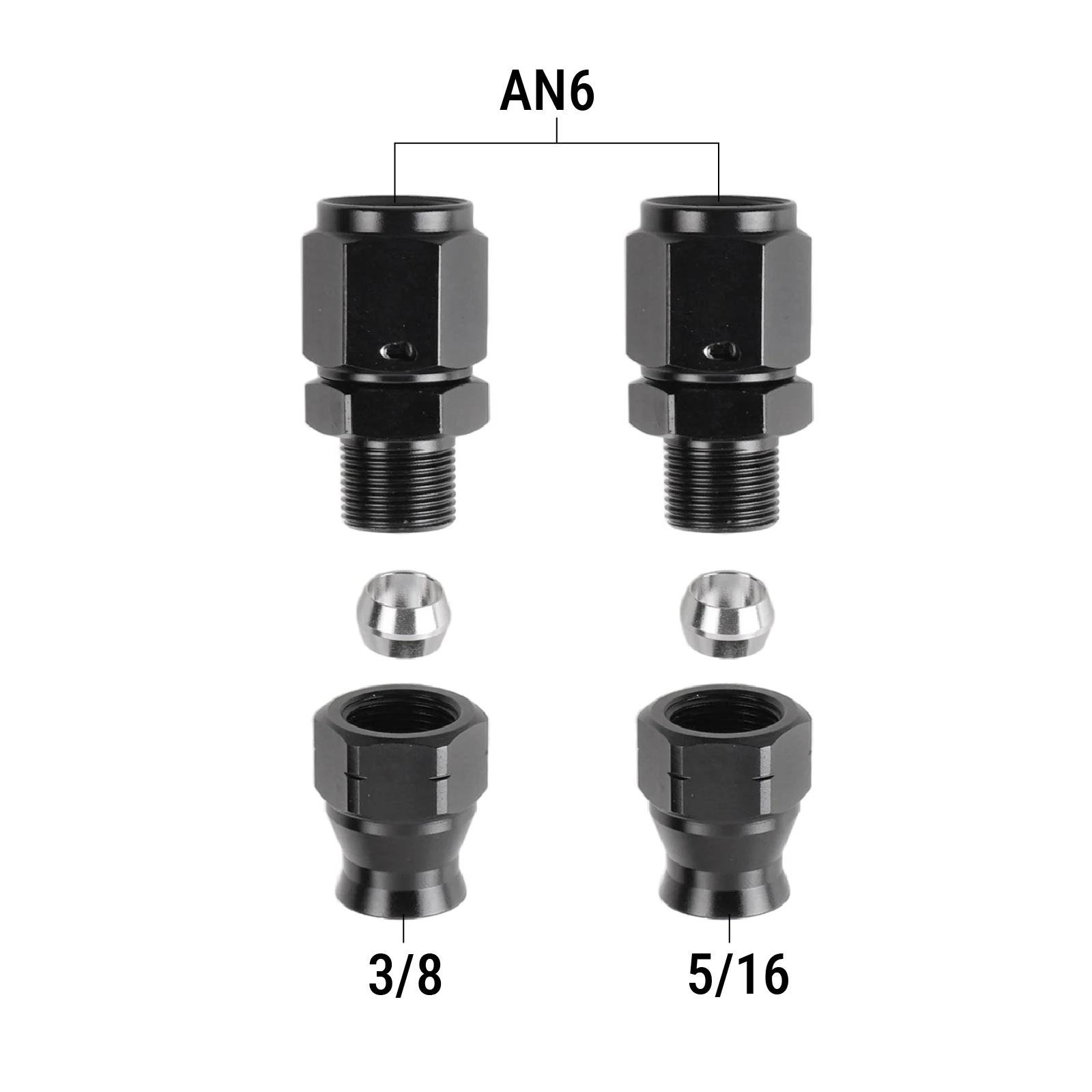 PIKBUK Universal 6AN AN6 Female Flare to 5/16